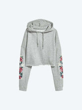 Load image into Gallery viewer, Hoodie gray roses
